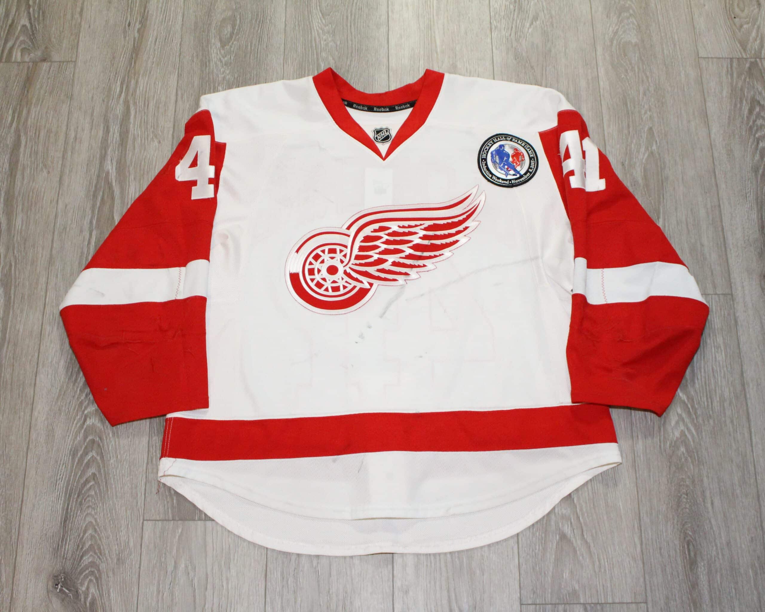 Luke Glendening 2015-16 Detroit Red Wings Stadium Series Practice Game Worn  Jersey 